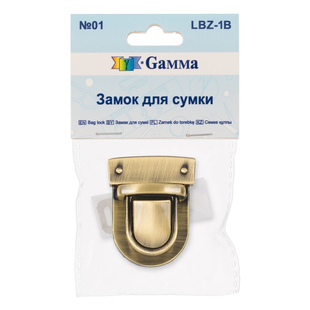 Замок для сумки 40х30 мм, 5 шт, под бронзу, Gamma LBZ-1B