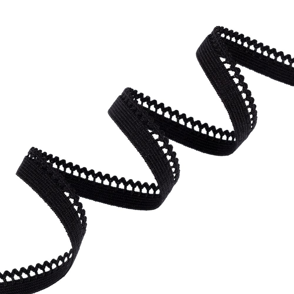 Резинка бельевая (ажурная) 10.0 мм / 25 метров, черный-3, Blitz DT-12