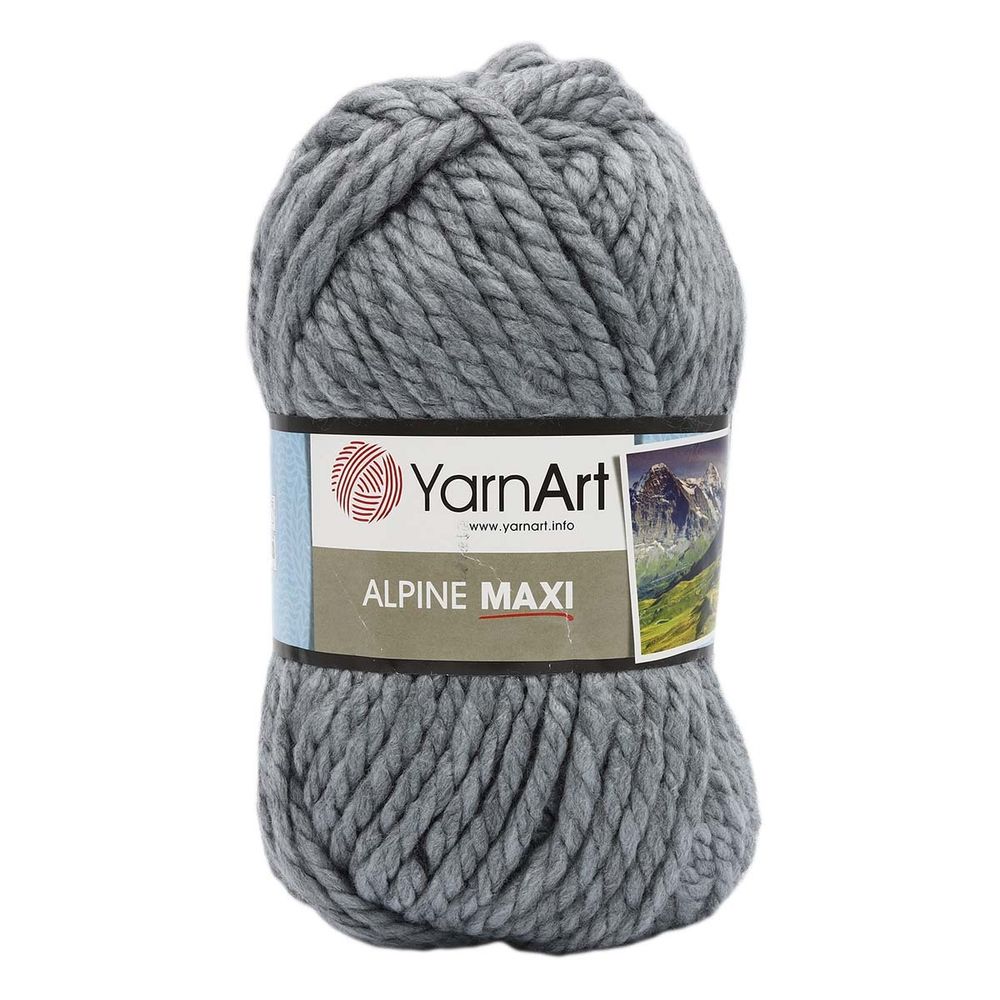 Пряжа YarnArt (ЯрнАрт) Alpine Maxi / уп.2 мот. по 250 г, 105м, 669 серый