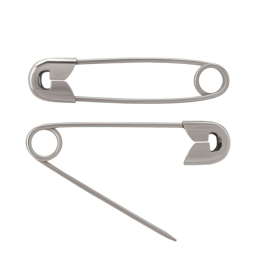 Булавки английские l=28 мм, никель, 100 шт, С-56