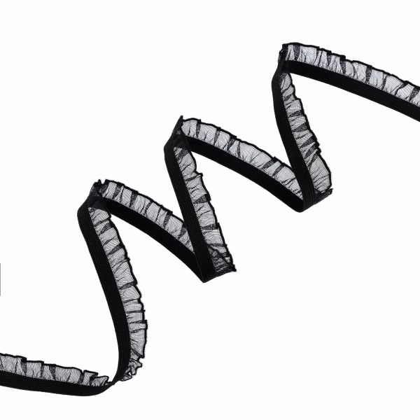 Резинка бельевая (ажурная) 12.0 мм / 25 метров, черный-2, Blitz DT-08