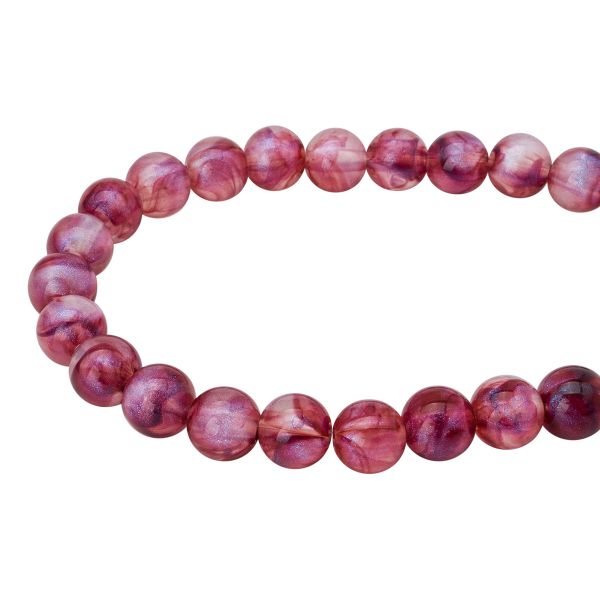 Бусины акрил ⌀10 мм, 500 г, дымка с АВ шиммером, круглые, AD045 бордовый, (7748708)2010 , Astra&Craft