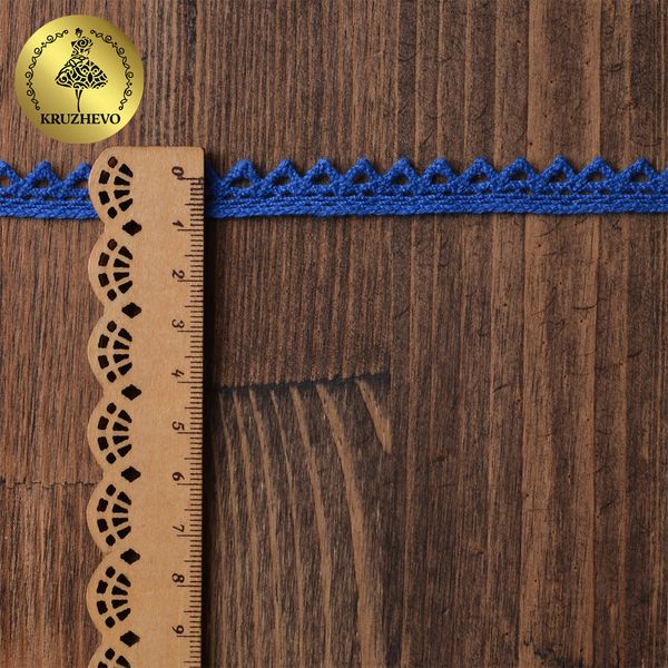 Кружево вязаное (тесьма) 10 мм / 10 метров, 5036.37 цв.37 синий, 10 м, Kruzhevo
