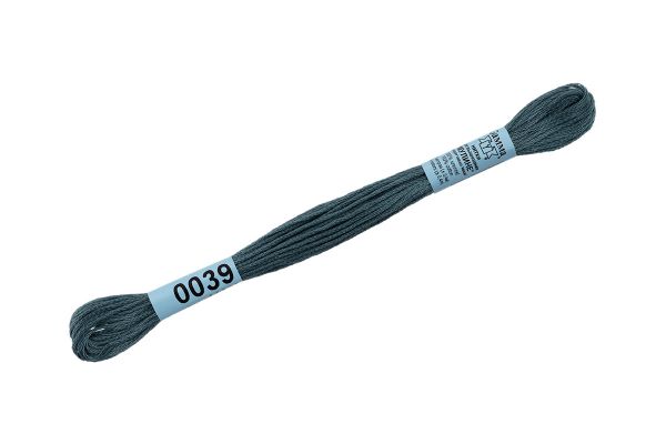 Мулине Gamma 100% хлопок, цв.0039 серо-голубой, 24 мотка по 8 метров