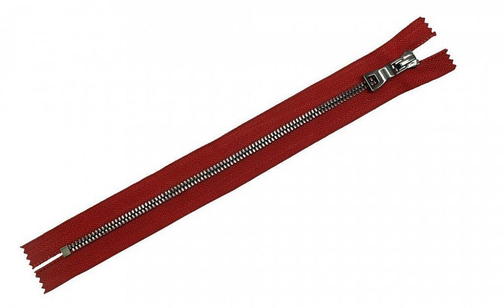 Молния металлическая Т5 (5 мм) 1 зам., н/раз., 18 см, черн. никель, цв.D520 красный чили, MZipper Premium, 1 шт