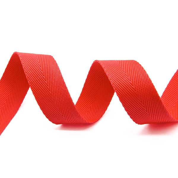Стропа (ременная лента) 25 мм / 5х2.5 метра, толщ. 1.0 мм, [15.1 г/пог.м], 100% п/п, 10 красный