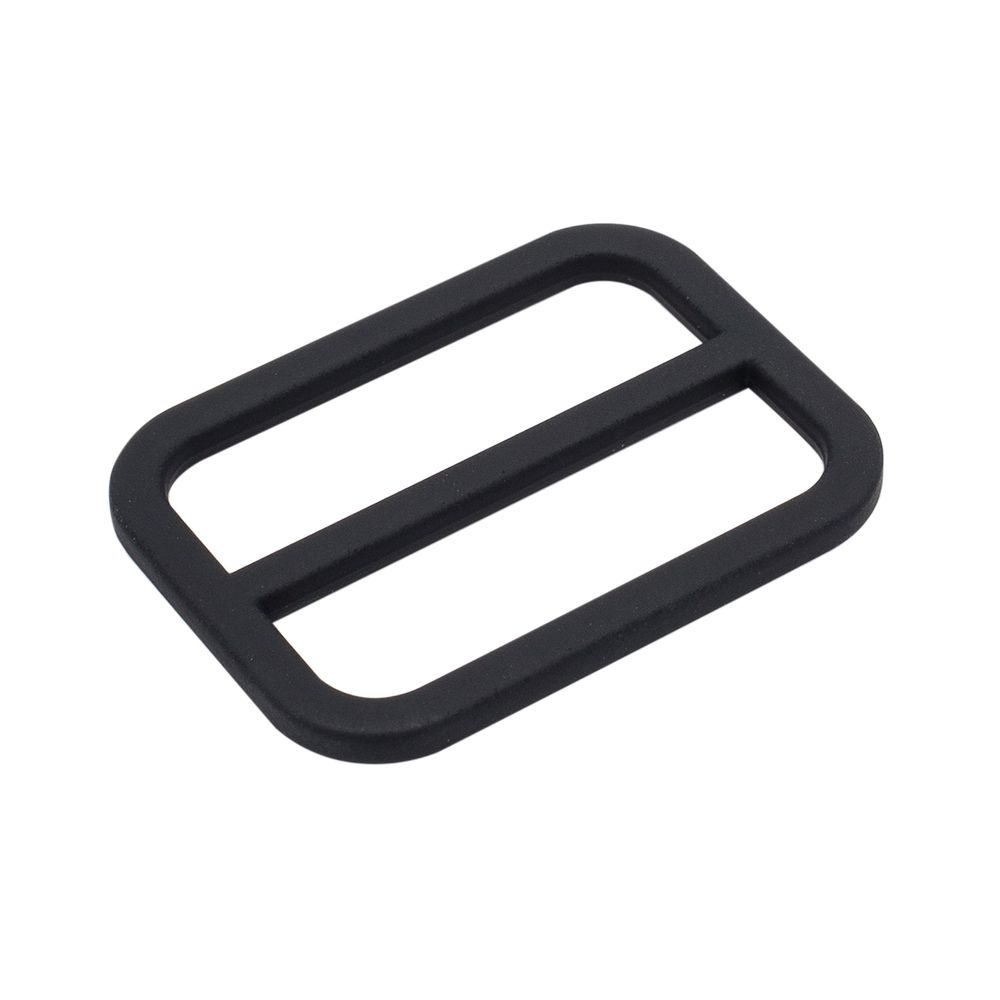 Пряжка регулировочная металл 30 мм (36х27 мм, d-3 мм, литая, черная резина, 4 шт