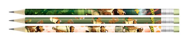 Карандаш чернографитный (набор) круглые с ластиком ОПП Мазу заточенный ТМ (HB) 10х3 шт, HB Hot Print, ВКФ GGZ-3P-04