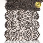 Кружево бельевое эластичное 225 мм / 120 м, 40992 цв.L30 кофе с молоком+черный, Kruzhevo