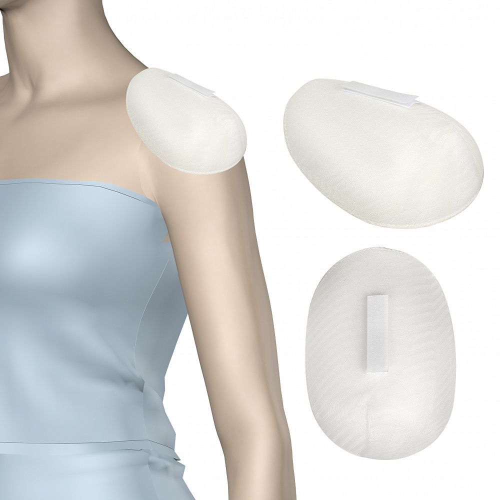 Плечевые накладки (подплечники) реглан на липучке 110х165х15 мм, Рк15 белый, 50 пар