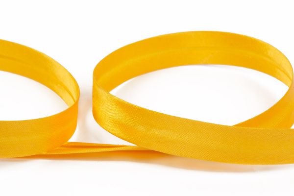 Косая бейка атласная 15 мм / 132±1 метра, 019 т.желтый, Gamma GK-15P