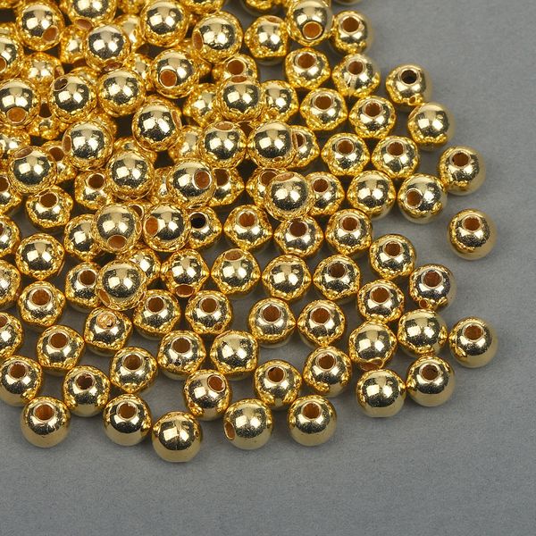 Бусины пластик ⌀6 мм, цв.золотой уп.50 г, Magic4Hobby