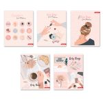 Тетрадь ученическая общая, твин лак, A5+ 96 л. на скобе, белизна 100%, 5 шт, клетка, 000340 Модница, Светоч 96ТСК5_8_3_1