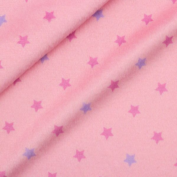 Мех коротковорсовый 3мм с принтом звезды, 47*47см (±2см), 100% п/э (светло-розовый/розовый/сирень) 29496