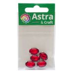 Хрустальные стразы в цапах овальной формы, красный 10х14 мм, 5 шт., ОЦ005НН1014