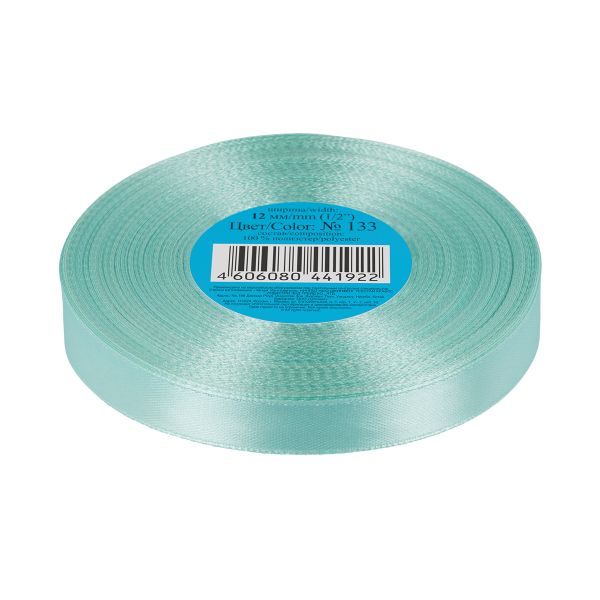Лента атласная 1-сторонняя 12.0 мм / 33±2 метра, 133 голубой, Gamma
