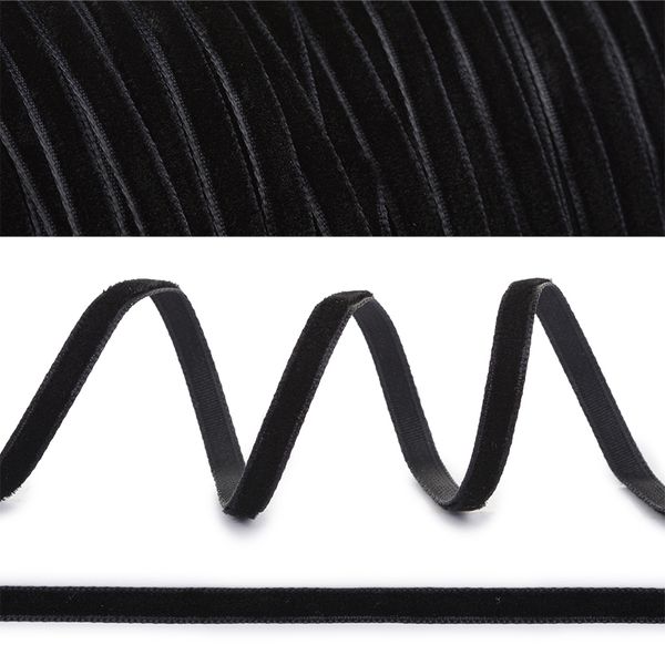 Лента бархатная (тесьма) 03.0 мм / 100±2 метров, LB0303 нейлон черный