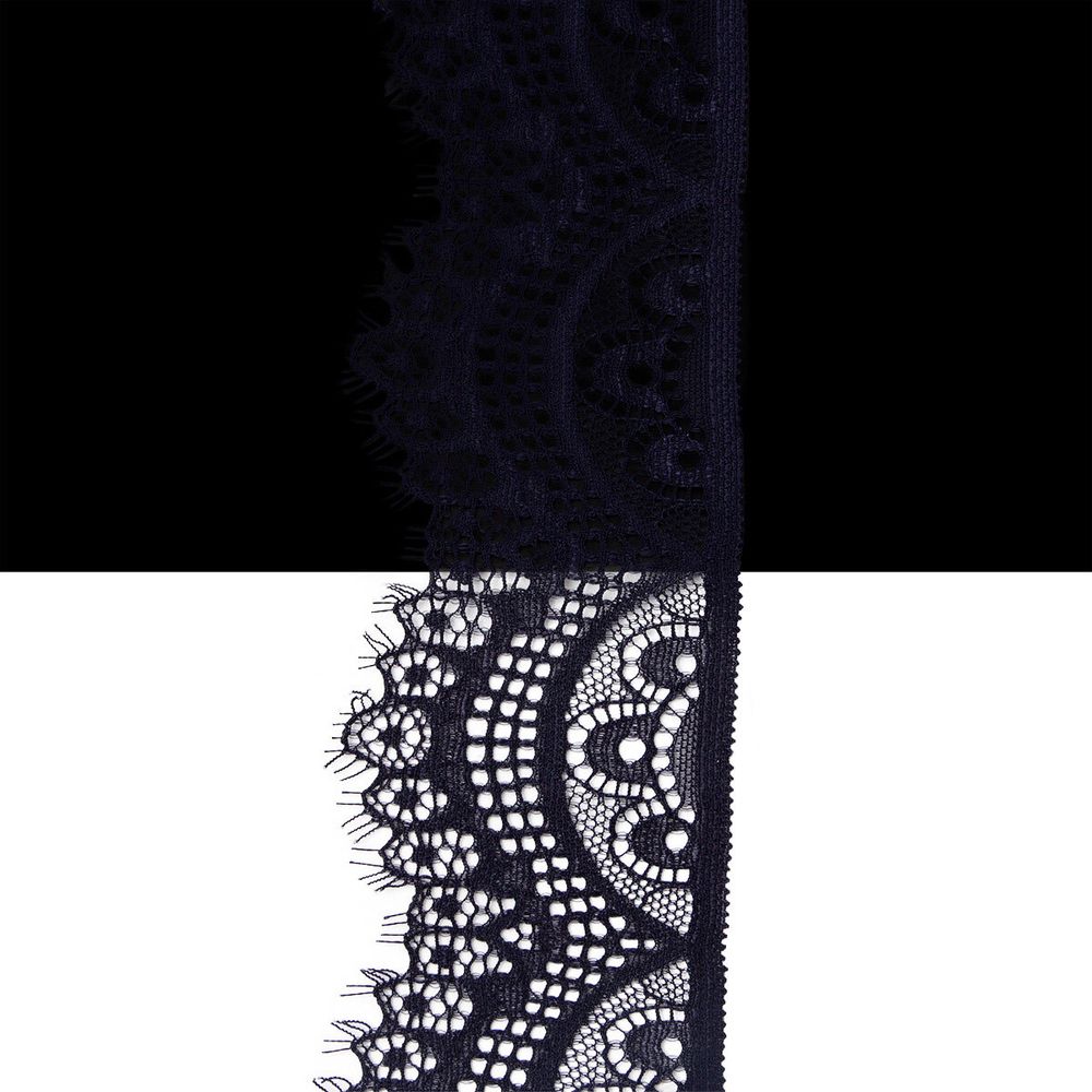 Кружево эластичное (стрейч) 60 мм / 3 метра, C147 индиго