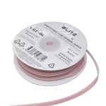 Лента бархатная (тесьма) эластичная 6.0 мм / 16.5±0.5 метра, №608 (15-1906) пудровый, Blitz VRE-06