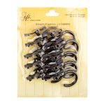 Крючки шторные для карниза навесные ⌀6 мм, 10 шт, 02 коричневый, Sofi H10