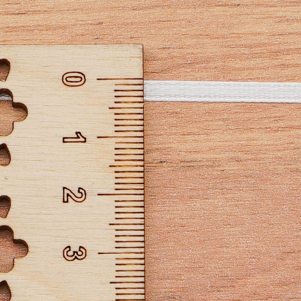 Лента атласная 2-сторонняя 3.0 мм / 100±2 метров, (002 белый), Globus