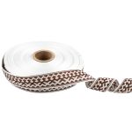 Лента (тесьма) жаккардовая 24.0 мм / 25 метров, Орнамент для северных народов, рис 7527 белый/коричневый (№6), Gamma С3772