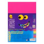 Картон цветной флуоресцентный A4 21х29.7 см, 7 л. 7 цв, Лео LPCB-06