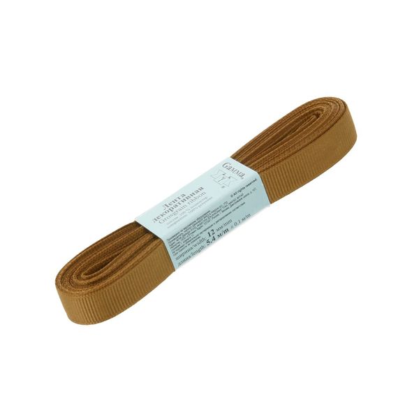 Лента репсовая нарезка 12.0 мм / 10 шт по 5.4 метра, 120 оливковый, Gamma GR-12