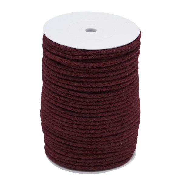Шнур круглый х/б ⌀5.0 мм / 100 метров, 06 бордо