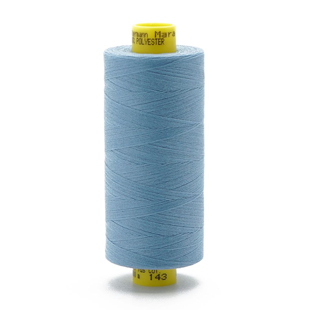 Нитка особо тонкая Gutermann Mara №150 (150/2), 1000 м, 713953, цв. 143 серо-голубой, 1 катушка