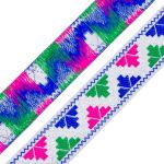 Лента (тесьма) жаккардовая 33.0 мм / 7 метров, белый/серебро, 11825