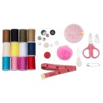 Набор для шитья швейный, дорожный 28 предметов 11х4,5см, розовый, MTW154