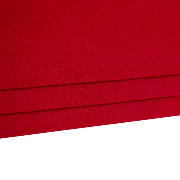 Фетр листовой жесткий 1.0 мм, 160гр, 20х30см, 3 штук Astra&Craft (AF802/YF603 красный)