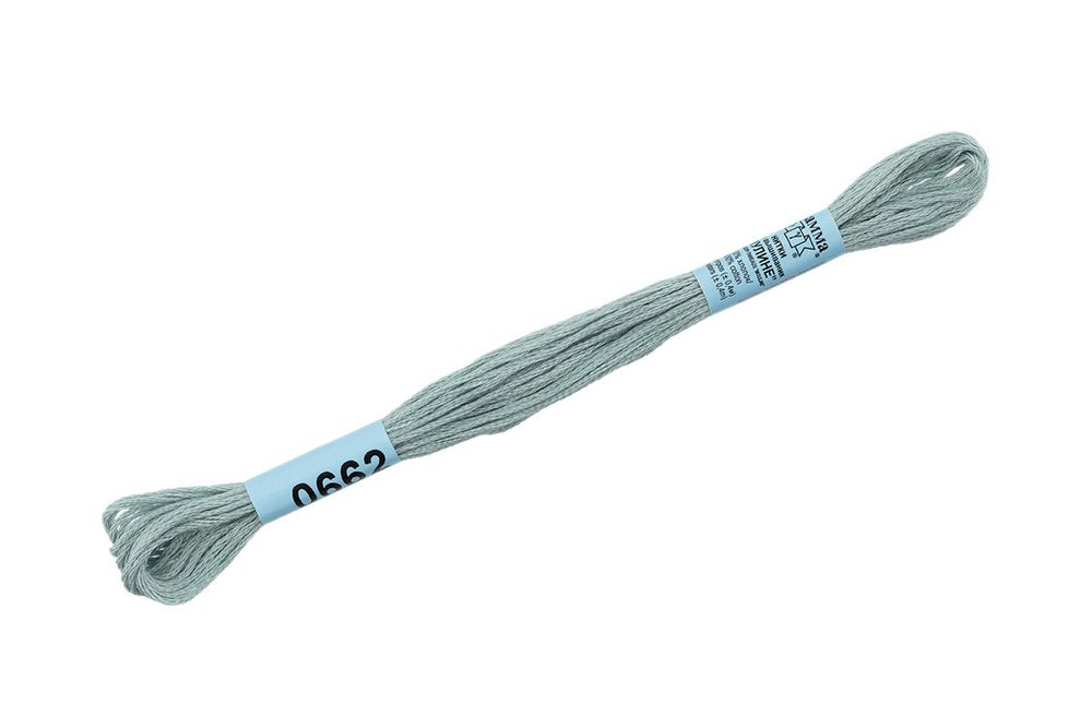 Мулине Gamma 100% хлопок, цв.0662 св-серый, 24 мотка по 8 метров