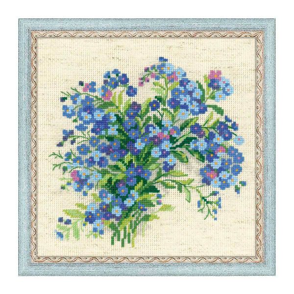 Набор для вышивания нитками Риолис, Летние незабудки, 20х20 см