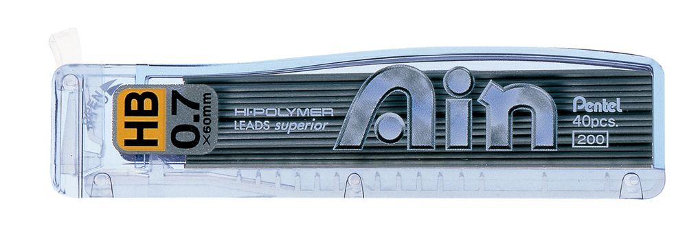 Грифели для карандашей автоматических Hi Polymer Ain 0.7 мм, 40 грифелей в тубе, Pentel C257-HBO