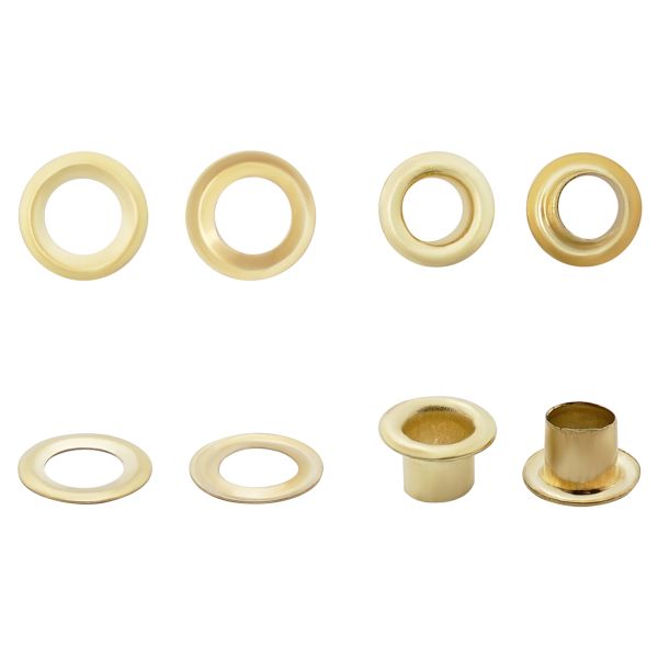 Люверсы металл ⌀_3.7 мм (внутр.), h4.56 мм (внутр.), №1.7, сталь, New Star, золото, уп.≈5000 шт