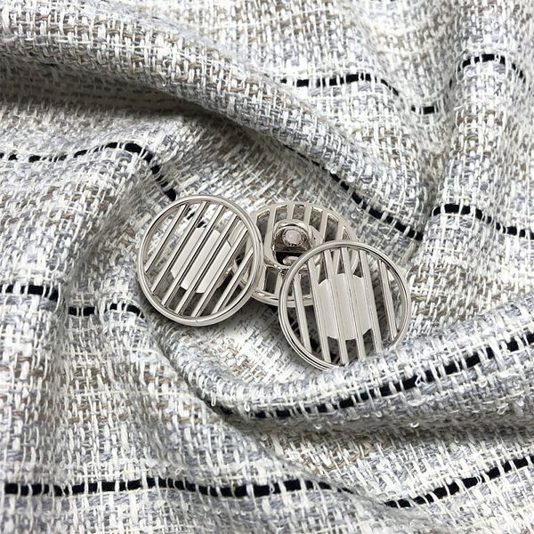 Пуговицы на ножке металлические 24L=15мм, С-MP37 цв.серебро, 10 шт