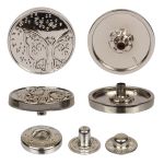 Кнопка Альфа (S-образная) ⌀20.0 мм, 36 шт, металл, нерж., 04 никель, MIKRON JK 009