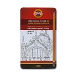 Набор чернографитных карандашей профессиональных KOH-I-NOOR 2 12 шт, ассорти Graphic (5В-5Н) 1502012009PLRU