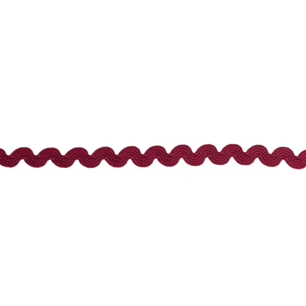 Тесьма отделочная зигзаг 9 мм, / 20 метров, бордовый, Blitz