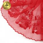 Кружево на сетке широкое 225 мм, OG44, цв.красный, левая уп.6м, Kruzhevo