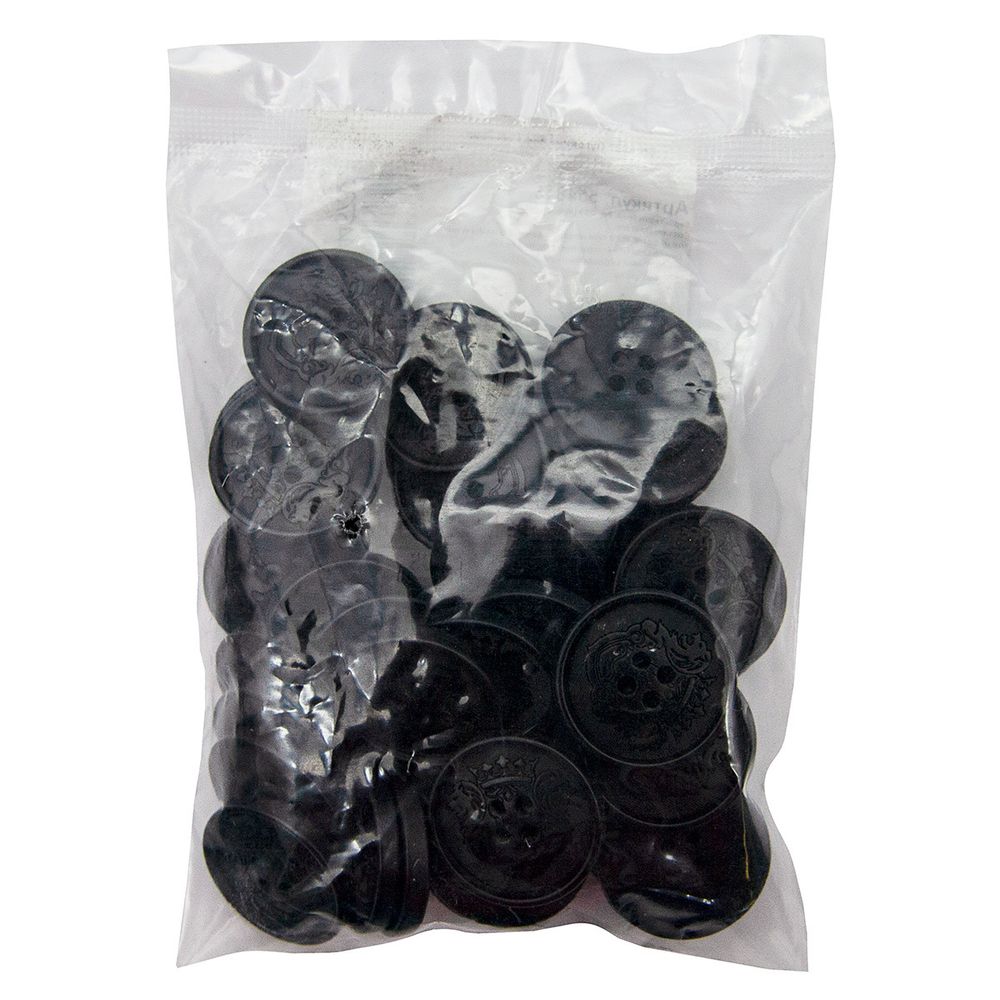 Пуговицы 4 прокола 40L (Blk-200 (черный)), 36 шт, 554815-1