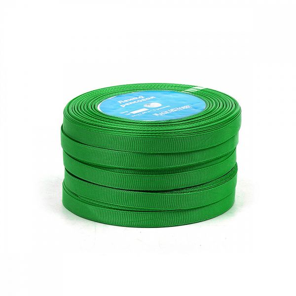 Лента репсовая (в рубчик) 10.0 мм цв. 579 ярк.зеленый 5 шт по 22.86м (±1м)