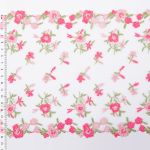 Кружево на сетке широкое 180 мм / 14 м, ±1 Турция, розовый, Gamma GCKM-180-06