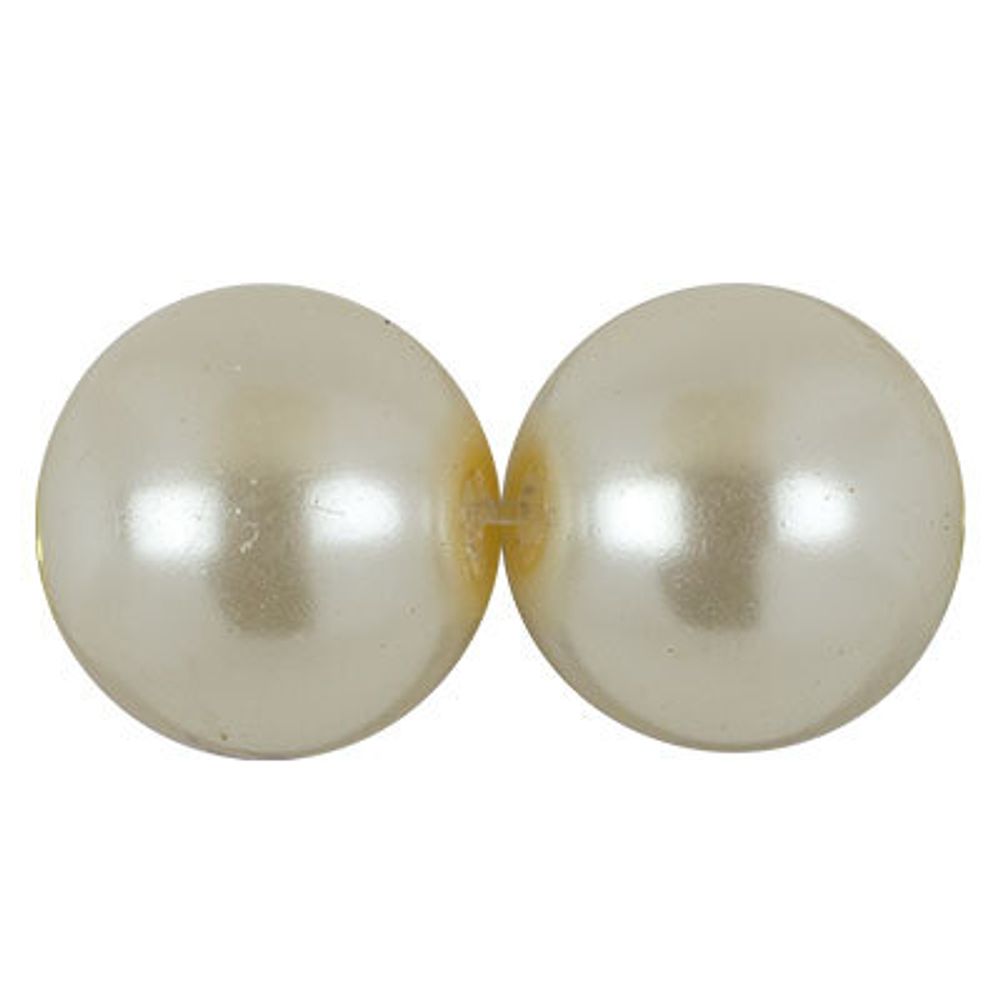 Бусины стекло ⌀8 мм, нить 52 шт, №03 св.кремовый, Zlatka GBP-03