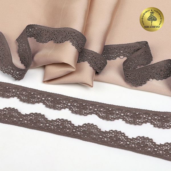 Кружево эластичное (стрейч) 8031 15мм цв.L1645 шиншилла, 50м, Kruzhevo