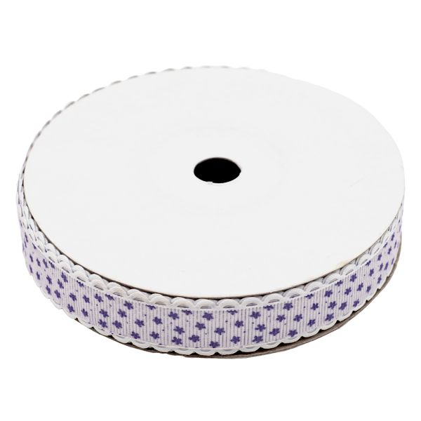 Лента декоративная Звездочки 20 мм / 25±1 метров, YH98 (01 белый/голубой)