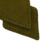 Заплатки пришивные из замши, ромб 6х8,4см с перфорацией, 2 шт, 100% кожа, 33 хаки, 59115