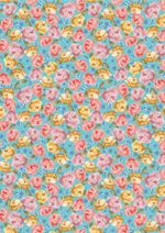 Ткань для пэчворка Peppy Версальские сады, рулон 112 см / 5 метров, ВС-17 голубой, Peppy